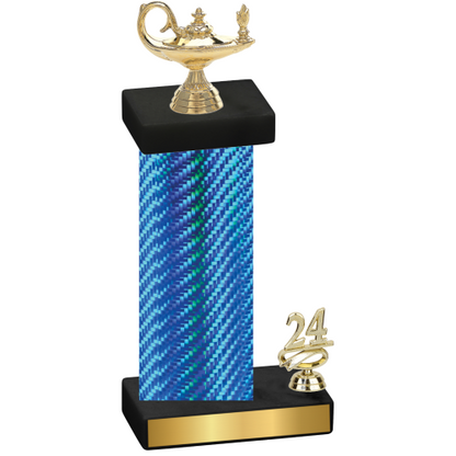 Accented Single Blue Carbon Fiber Year Academics Trophy