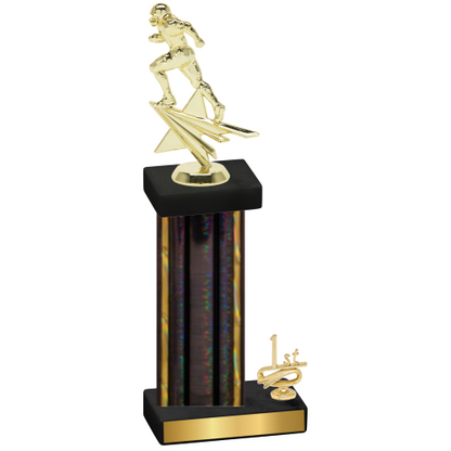 Accented Single Black Glacier First Place Football Trophy