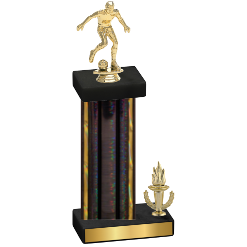 Accented Single Black Glacier Victory Soccer Trophy