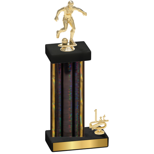 Accented Single Black Glacier First Place Soccer Trophy