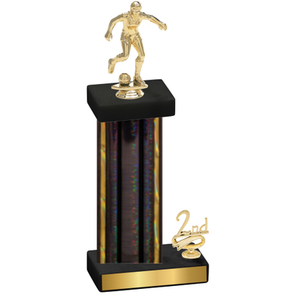 Accented Single Black Glacier Second Place Soccer Trophy