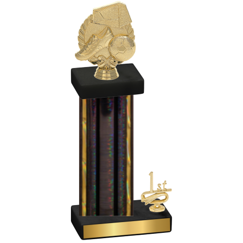 Accented Single Black Glacier First Place Soccer Trophy