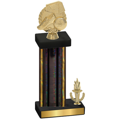 Accented Single Black Glacier Victory Soccer Trophy