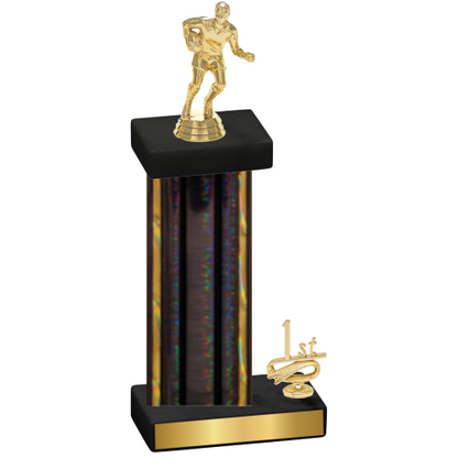 Accented Single Black Glacier First Place Rugby Trophy