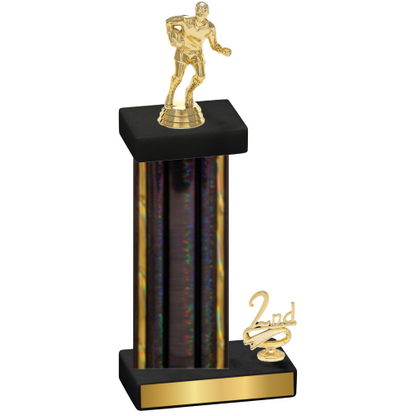 Accented Single Black Glacier Second Place Rugby Trophy