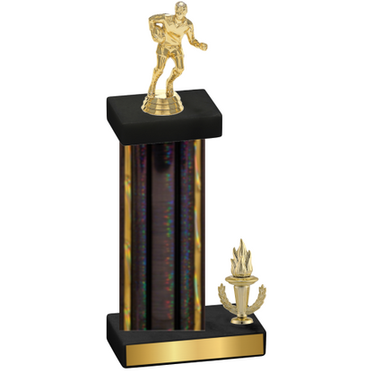 Accented Single Black Glacier Victory Rugby Trophy