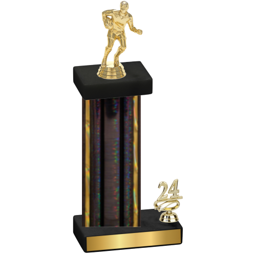 Accented Single Black Glacier Year Rugby Trophy