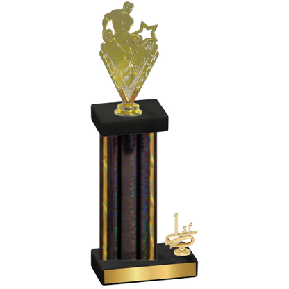 Accented Single Black Glacier First Place Rugby Trophy