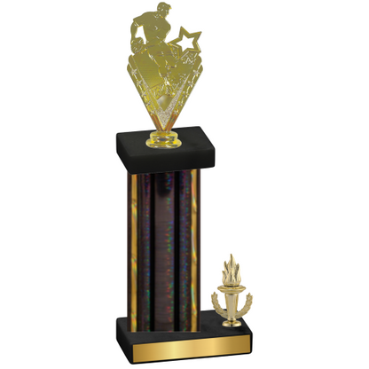 Accented Single Black Glacier Victory Rugby Trophy