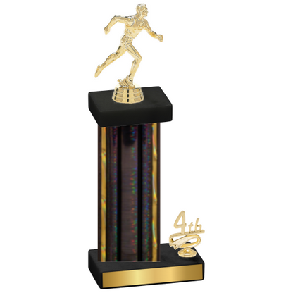 Accented Single Black Glacier Fourth Place Running Trophy