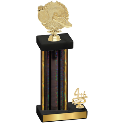 Accented Single Black Glacier Fourth Place Running Trophy