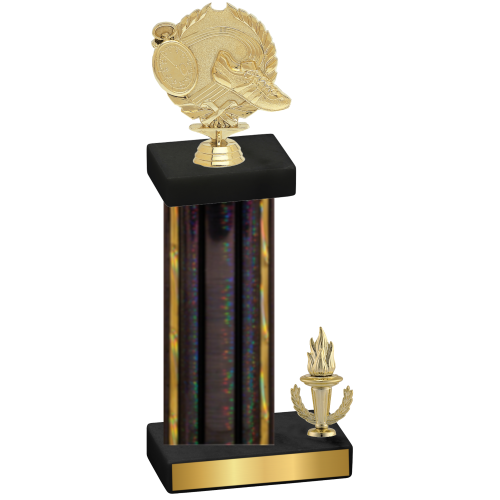 Accented Single Black Glacier Victory Running Trophy