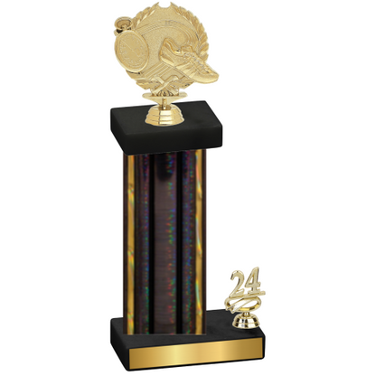 Accented Single Black Glacier Year Running Trophy