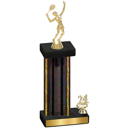 Accented Single Black Glacier Year Tennis Trophy