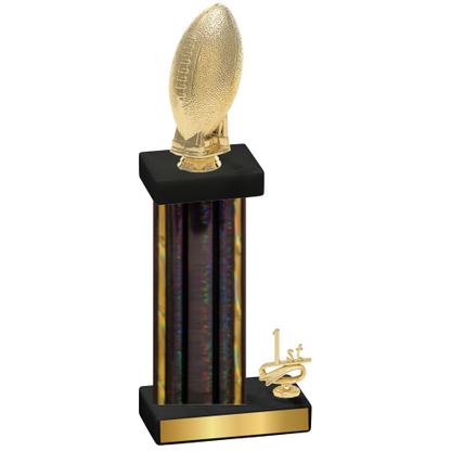 Accented Single Black Glacier First Place Football Trophy