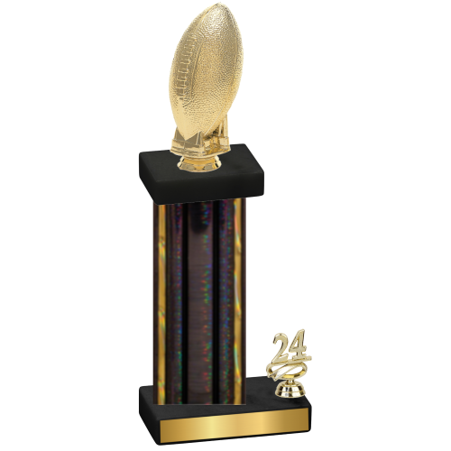 Accented Single Black Glacier Year Football Trophy