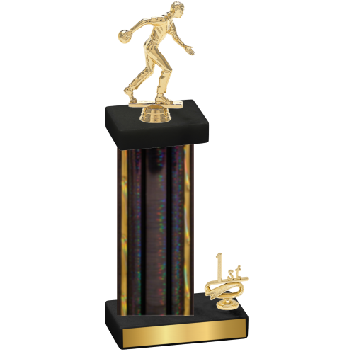 Accented Single Black Glacier First Place Bowling Trophy