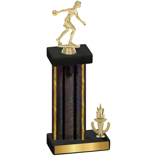 Accented Single Black Glacier Victory Bowling Trophy