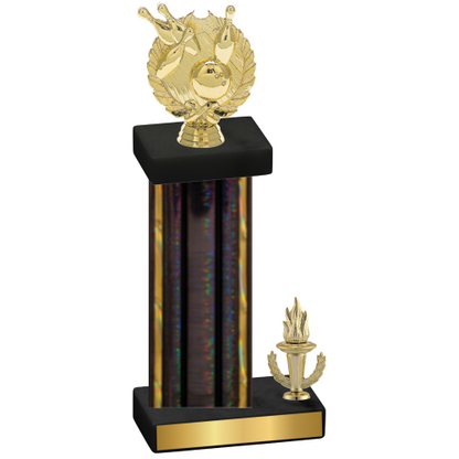 Accented Single Black Glacier Victory Bowling Trophy