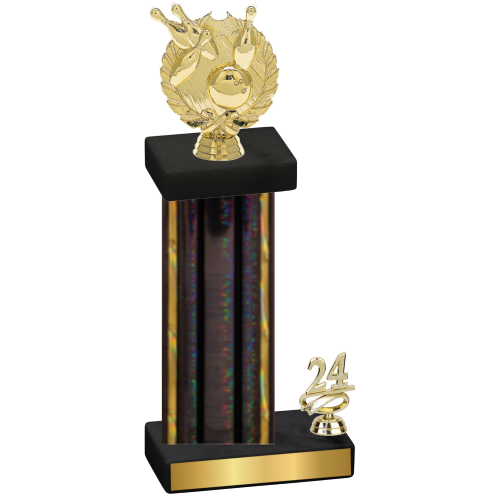 Accented Single Black Glacier Year Bowling Trophy