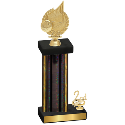 Accented Single Black Glacier Second Place Volleyball Trophy