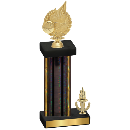 Accented Single Black Glacier Victory Volleyball Trophy