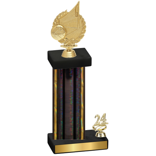 Accented Single Black Glacier Year Volleyball Trophy