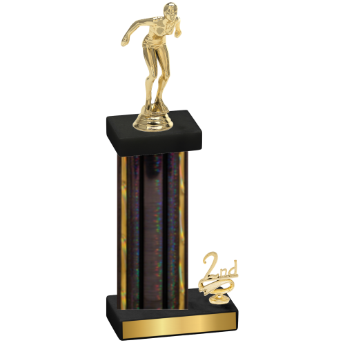 Accented Single Black Glacier Second Place Tennis Trophy