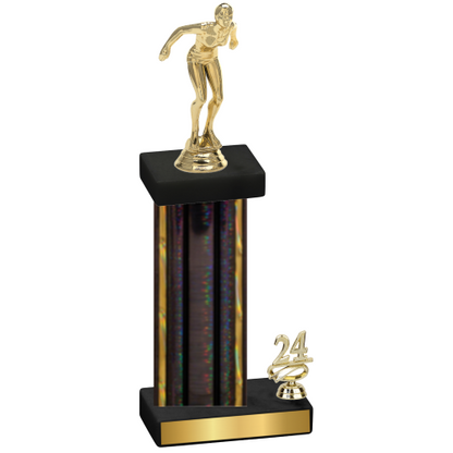 Accented Single Black Glacier Year Tennis Trophy