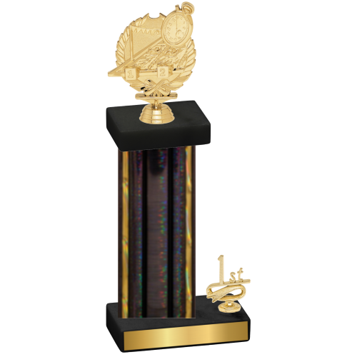 Accented Single Black Glacier First Place Swimming Trophy