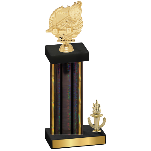 Accented Single Black Glacier Victory Swimming Trophy