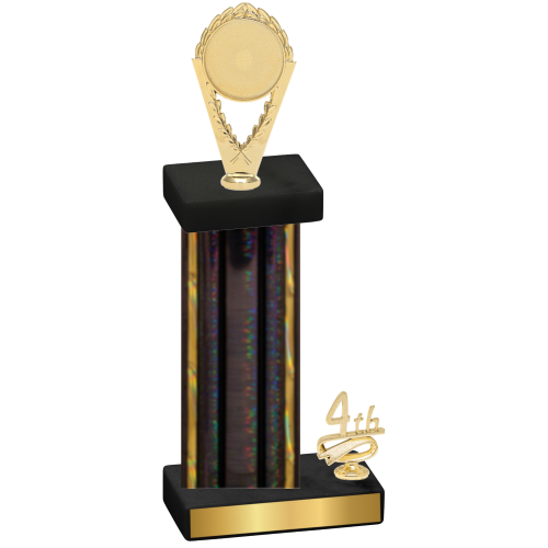 Accented Single Black Glacier Fourth Place Insert Trophy