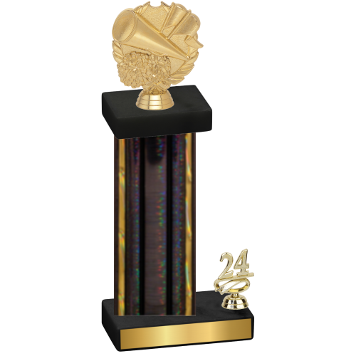 Accented Single Black Glacier Year Cheerleading Trophy