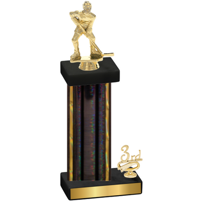 Accented Single Black Glacier Third Place Hockey Trophy