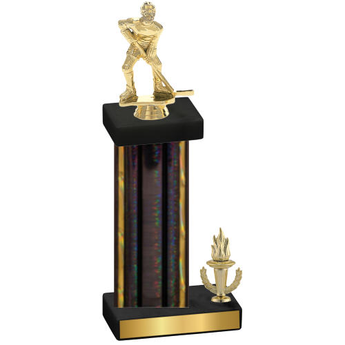 Accented Single Black Glacier Victory Hockey Trophy