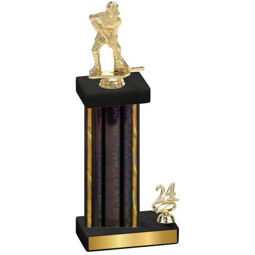 Accented Single Black Glacier Year Hockey Trophy