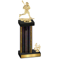 Accented Single Black Glacier Fourth Place Lacrosse Trophy