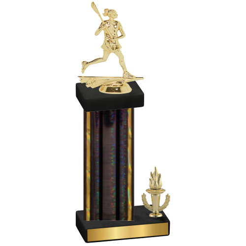 Accented Single Black Glacier Victory Lacrosse Trophy