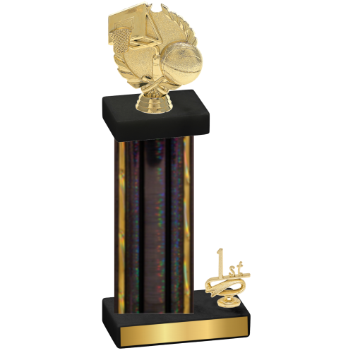 Accented Single Black Glacier First Place Basketball Trophy