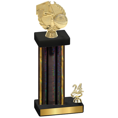 Accented Single Black Glacier Year Basketball Trophy