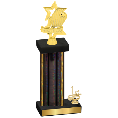 Accented Single Black Glacier First Place Pickleball Trophy