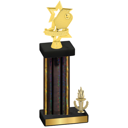 Accented Single Black Glacier Victory Pickleball Trophy