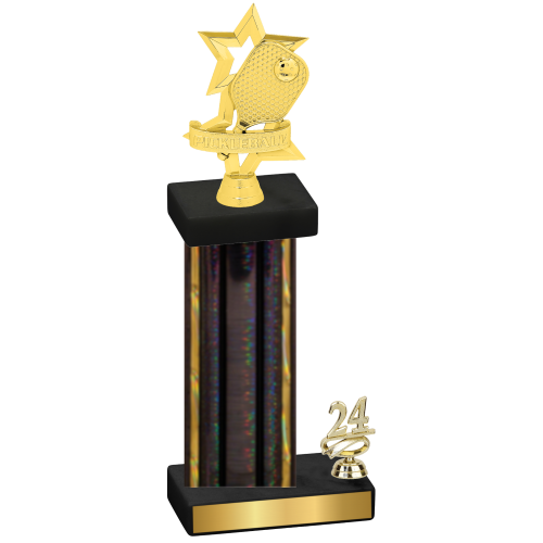 Accented Single Black Glacier Year Pickleball Trophy