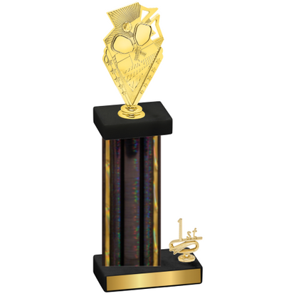 Accented Single Black Glacier First Place Pickleball Trophy