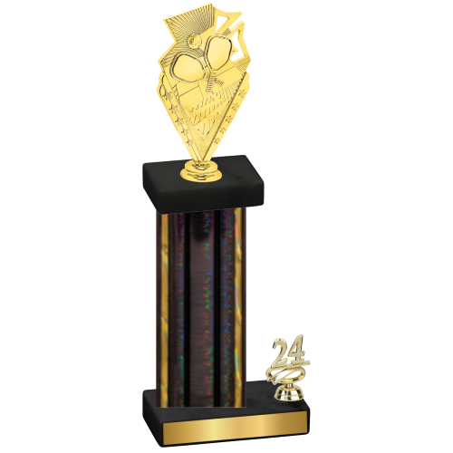 Accented Single Black Glacier Year Pickleball Trophy