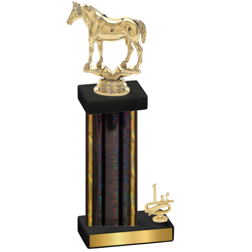 Accented Single Black Glacier First Place Horses Trophy