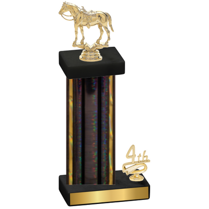 Accented Single Black Glacier Fourth Place Horses Trophy