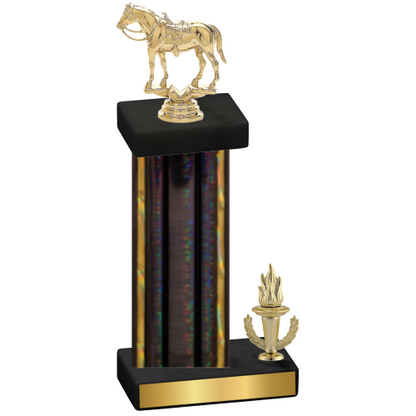 Accented Single Black Glacier Victory Horses Trophy