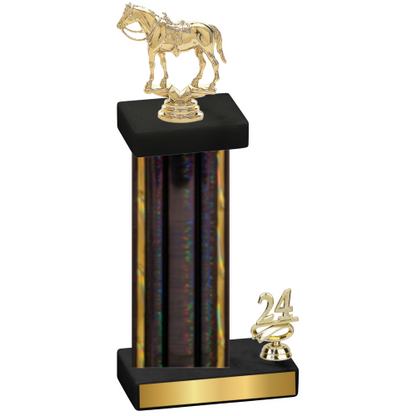 Accented Single Black Glacier Year Horses Trophy