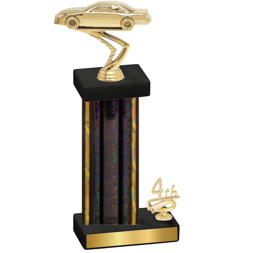 Accented Single Black Glacier Fourth Place Cars Trophy